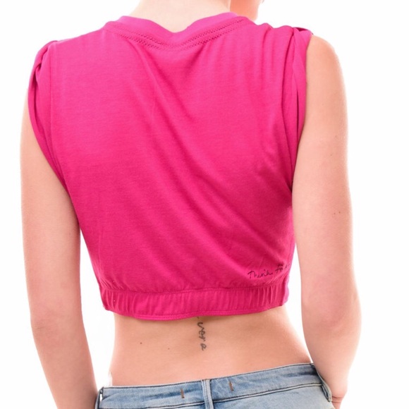 NWT FREE PEOPLE Active Pink Crop Top - Picture 3 of 8